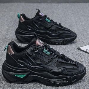 Men Comfortable Gentle Casual Running Lace-up Sneakers Black-EU 41