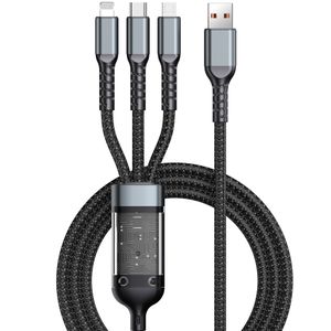 100W USB Multi Charging Cable 3 In 1 Charging Cable With E-Mark Chip 1.2m