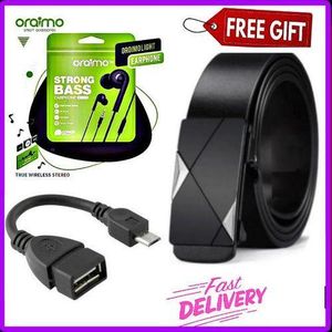 Oraimo Best Choice Wired Earphones – HD Audio & Microphone +GIFTS BLUETOOTH Earpods// Earbuds ,Genuine Cowhide Leather Belt for Men – Long Lasting & Flexible