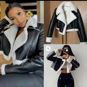 Cropped leather jacket