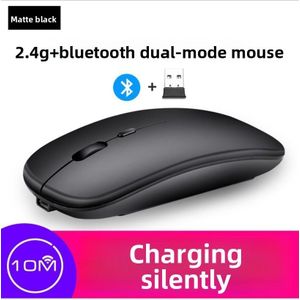 Wireless Bluetooth + 2.4G Dual-mode Rechargeable LED Optical Mouse - (Black)
