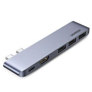 Ugreen  Multifunctional 5 IN 1 Dual USB-C HUB to USB Type C PD, HDMI 4K @ 30 Hz , 3x USB 3.0 for MacBook Pro CM251 60559