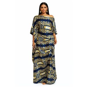 Black and Gold Luxe Kaftan Dress