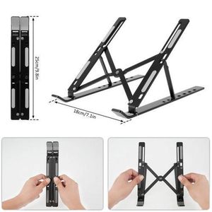 Metal Foldable Laptop Stand-Aluminium (Black)