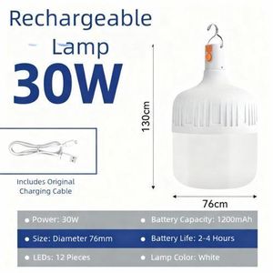 Rechargeable Light Bulb Home / Outdoors 30W-Cool White