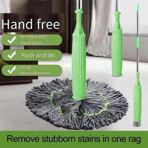 Dehydrated Bamboo Fibre Mop 2-in-1 Quick Dry Cleaning Tool Durable Long-Lasting Wet and Dry Floor Mop for Tiles Wood Easy Home Office Cleaning Efficient Practical Design