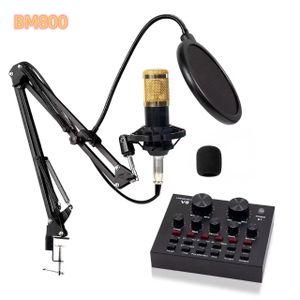 BM800 Studio Condenser Mic Bundle with V8 Sound Card – Complete Podcast, Music Recording, Streaming, Voice Over, Home Studio Audio Kit