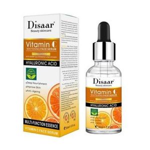 Disaar Vitamin C Face Serum with Hyaluronic Acid, Anti-Aging Whitening Face Removes Acnes Moisturizes Lightens Dark Spots and Restores Brightness 30ml