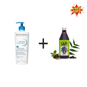 Bioderma Atoderm Cream Ultra 500ml + Safi Natural Blood Purifier 200ml FREE GIFT