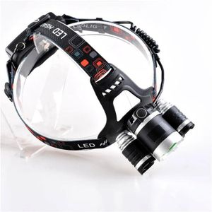Waterproof 3 Bulb Rechargeable Headlamp with 4 Modes for Security Patrol