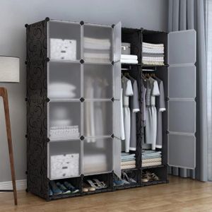 Portable 4-Column Plastic Wardrobe