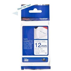 Brother TZE-FA3 12mm Fabric Tape - Blue on White, 3m Length