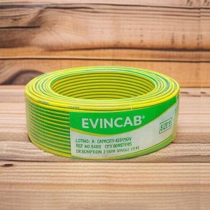 Evin Stable Performance 1.5mm Yellow Green Single Core Wire PVC Insulated High Flexibility and Conductivity Cable