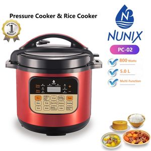 Nunix 5ltrs Electric Pressure Cooker And Rice Cooker PC-02 Multi-function Pressure Cooker With 800watts