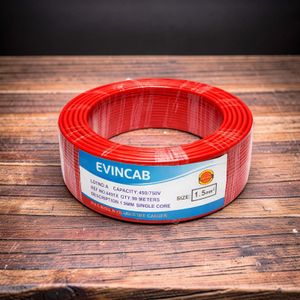 Evin  1.5mm Red Single Core Solid Corrosion Resistant Flexible PVC Indoor Electrical Wiring Cable