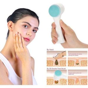 Cleansing Brush, Double Sided Clean & Exfoliating & Massage Soft, Silicon Face Pore Cleanse, Blackhead, Dry or Wet Multi-Purpose