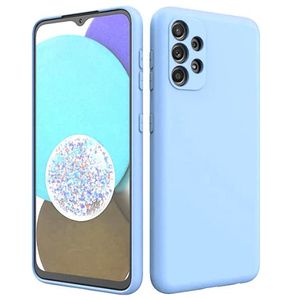 Soft Silicone Back Cover for Samsung Galaxy A32 - Light Blue, anti-fingerprint, anti-scratch, durable silicone case