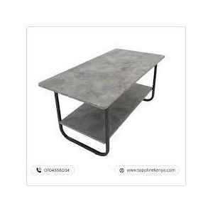 Concrete coffee table Faux stone coffee table Grey marble texture coffee table 2-tier rectangle coffee table Coffee table with storage shelf 