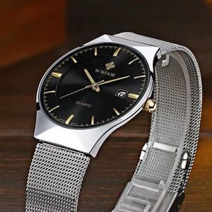 Men's ultra slim watch with calendar and 30M water resistance