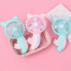 Portable Handheld Mini Fan Personal Cooling Small Cartoon Cat make Up Fan random color