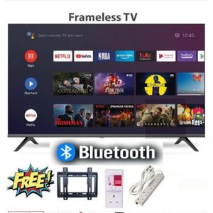CTC CT43F1S 43" Inch TV, FRAMELESS SMART ANDROID TELEVISION,BLUETOOTH ENABLED,NETFLIX, YOUTUBE, APPSTORE,PRIME VIDEO,MULTI-SCREEN VIEW(1 YR WARRANTY)+FREE WALL MOUNTING BRACKET+ TVGUARD+EXTENSION CABLE