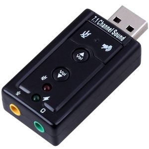 Bn USB External Sound Card 7.1 Channel Audio Mic Adapter for Laptop or PC, Just Plug and Play (1pc, Black)