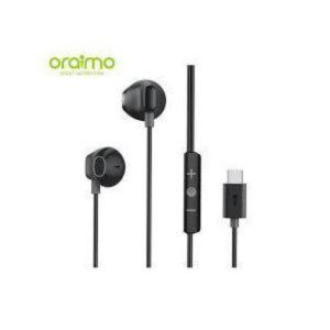 Oraimo Halo Airy Type-C Wired Half-In-Ear Earphones with Deep Bass, 3-Button Remote & Durable Design.
