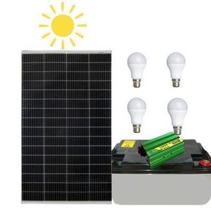 Sunnypex  Solar Special All Weather Solar Panel Fullkit 100 Watts Solar Panel + 80AH Battery + 300 watts DC to AC inverter + FREE BULBS