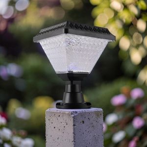 Solar Powered Energy Saving Long Runtime Lighting LED Solar Garden Main Gate Lamp Waterproof Outdoor Light 