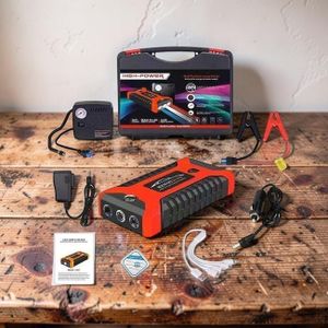 	Portable Multi-Use High Performance Heavy Duty 12V 99800mAh 2-in-1 Multi-Functional High Power Car Emergency Jump Starter Kit with Tire Inflator Air Compressor 
