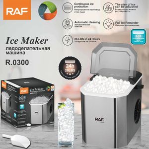 RAF Ice Machine with Carry Handle Self-Cleaning Ice Makers with Basket and Scoop
