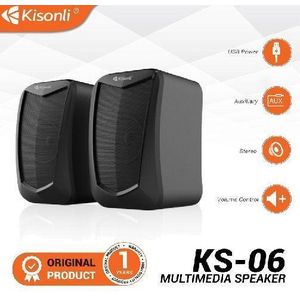 Kisonli KS-06 Portable USB laptop Speaker - Compact 5W Stereo Sound for Laptop/Desktop, Plug-and-Play USB Power, 3.5mm Aux, Volume Control, Computer Speaker
