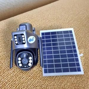  AI Auto Tracking, PIR Human Detection Dual Lens Screen 4G Simcard SoLar Camera