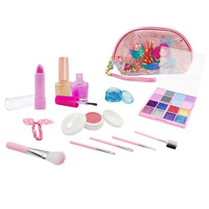 Girls Makeup Kit Real Kids Make Up Set Cosmetics Play Set Washable Safe with Carry Case for Little Girls Party Game Chrismas Birthday Gift, 20pcs/set