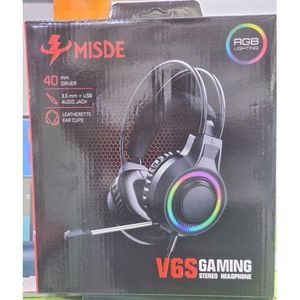 MISDE V6S RGB Gaming Stereo Headphone – 40mm Driver, 3.5mm + USB, PC & Console