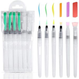 TodyJeyHo Watercolor Brush Pen Paintbrush Pack of 6 - Assorted Nibs. Refillable Ink and Water Brush Pens for Watercolour Acrylic Art/Painting, Colour Blending and Calligraphy Brushes, Artists Brushpens