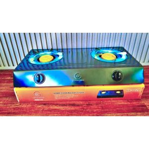 Eurochef table top steel gas burner, Eurochef HX-002B Double Burner Home Cooking Gas Stove