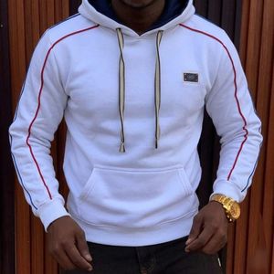   Men's Casual White Pullover Hoodie