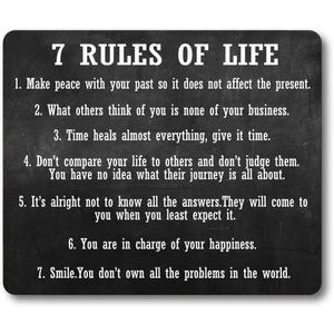 7 Rules Of Life Motivational Mouse Pad
