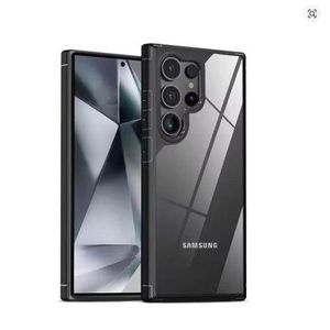 Samsung Galaxy S24 Ultra Back Cover Transparent, Clear And Colorless With Black Edges Unique Premium Heavy Duty Protection Phone Case/ Cover