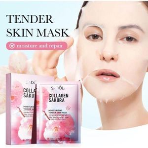 SADOER 10PCS SADOER' COLLAGEN SAKURA FACIAL SHEET MASK