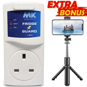 MK Heavy-Duty Fridge Guard – Automatic Power Cut-Off Surge Protector + BEST GIFT Smartphone Tripod Selfie Stand