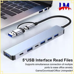 LM 7-in-1-USB-to-USB Adapters Type-C Multi-Functional Docking Station - Grey
