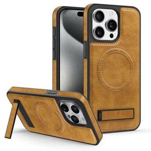 Apple For iphone 13 Pro Case cover with Stand, Luxury Business Genuine Leather Magsafe Magnetic Kickstand Phone Case for iphone 13 Pro