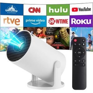  Smart Mini Projector – 180° Rotatable, Android 13, 5G WiFi & Bluetooth