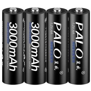 Palo  4pcs AA 3000MAH 1.2V rechargeable batteries