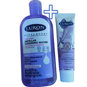 Luron Micellar Cleansing Water + Anti Aging Replenishing Night Cream