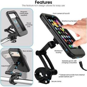 Upgraded Bike Phone Holder Handlebar - Quick Install, Motorcycle Phone Mount, Bicycle Phone Holder fit Large Phone Case for iPhone Samsung, Dirt Scooter Mini Bike Accessories