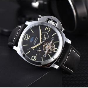 Original PANERAI Automatic Gents Watch with Tourbillon Machine, Leather Straps, Chronograph, and Water Resistance for Elegant Style
