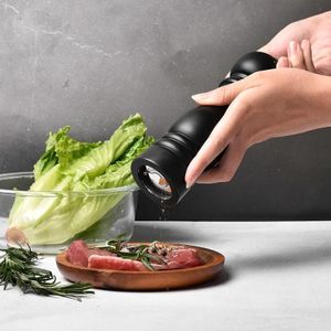 6 Inch Wooden Pepper Grinder Mill – Adjustable Stainless Steel Spice Grinder